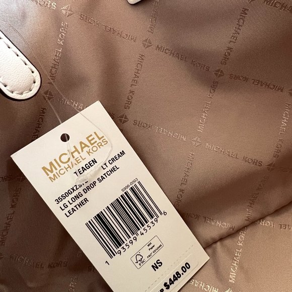 Michael Kors Teagen Large Long Drop Shoulder Tote Bag Light Cream - Picture 10 of 10